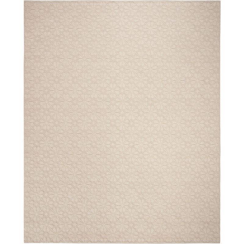 Ivory Floral Elegance 6'x9' Hand-Knotted Wool Area Rug