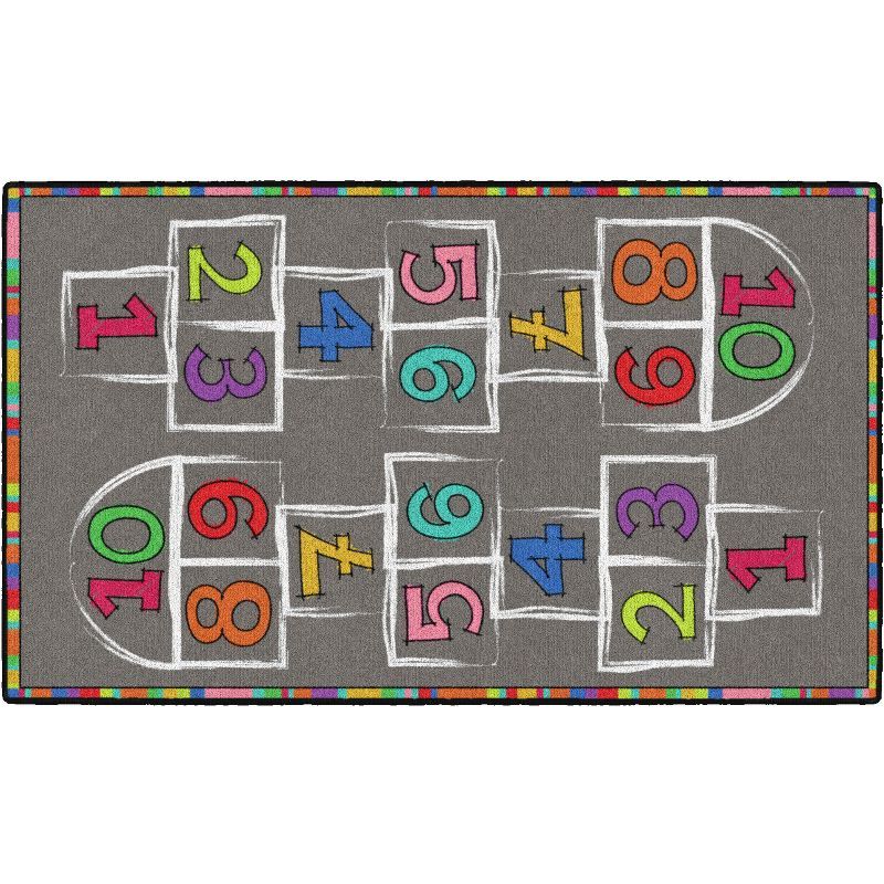 Hopscotch Multicolor Numbers Children's Activity Rug, 3' x 5'