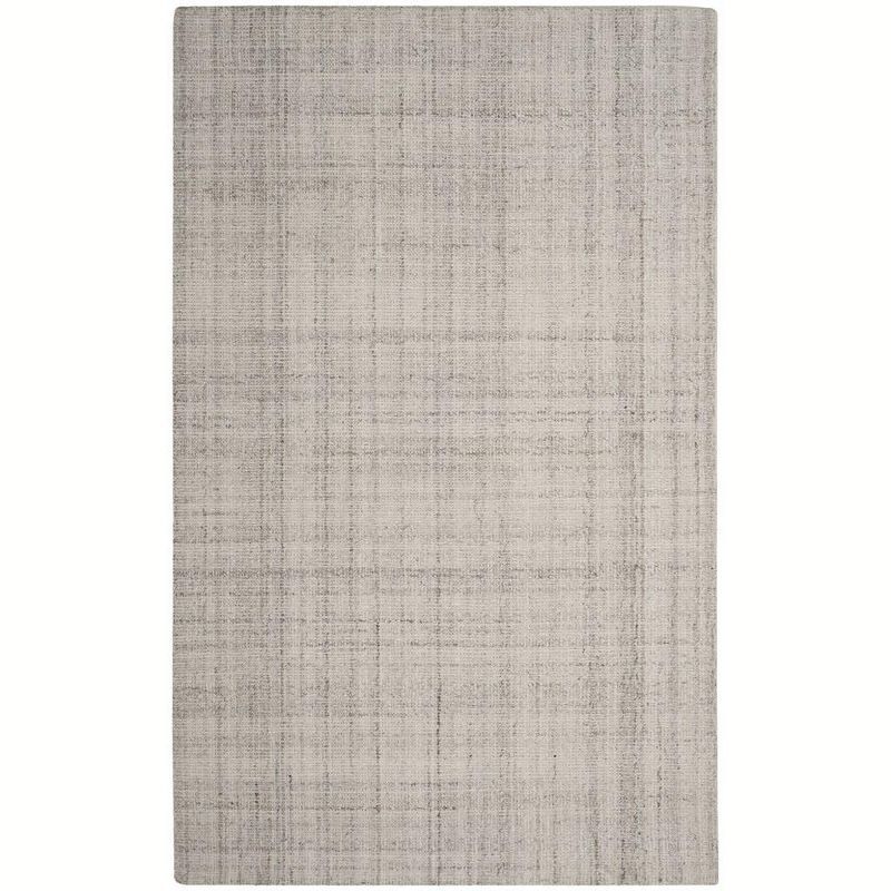 Hand-Tufted Abstract Gray Wool & Viscose Area Rug