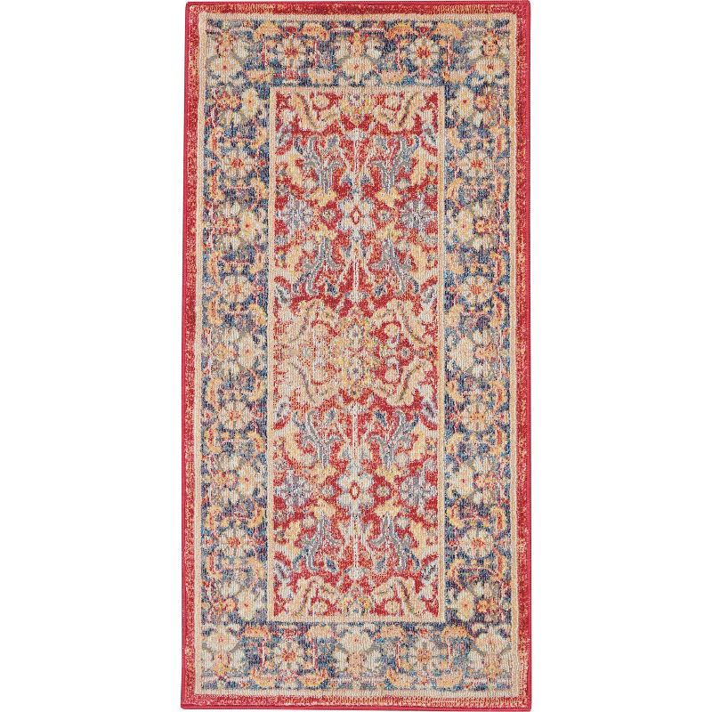 Global Vintage Persian-Inspired 2'x4' Red Synthetic Area Rug