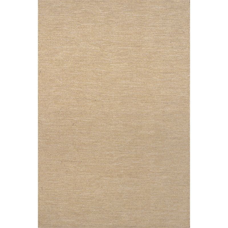 Beige 6' x 9' Handmade Cotton Flat Woven Area Rug