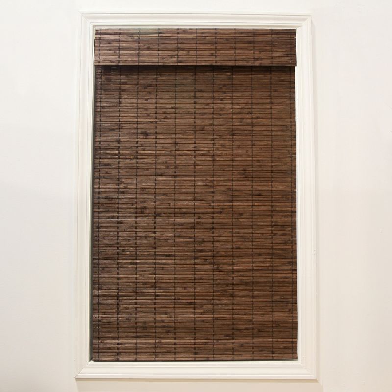 Cocoa Bamboo Cordless Blackout Roman Shade, 34" x 64"