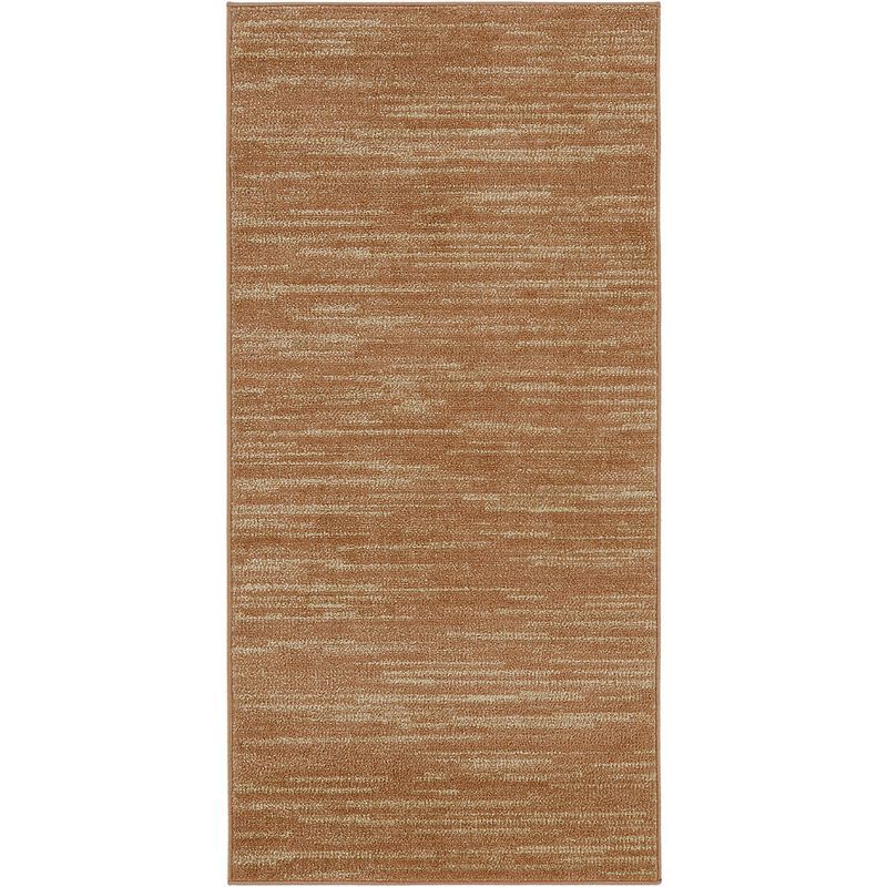 Rust Rectangular Synthetic Easy Care Indoor Outdoor Rug 2' x 4'