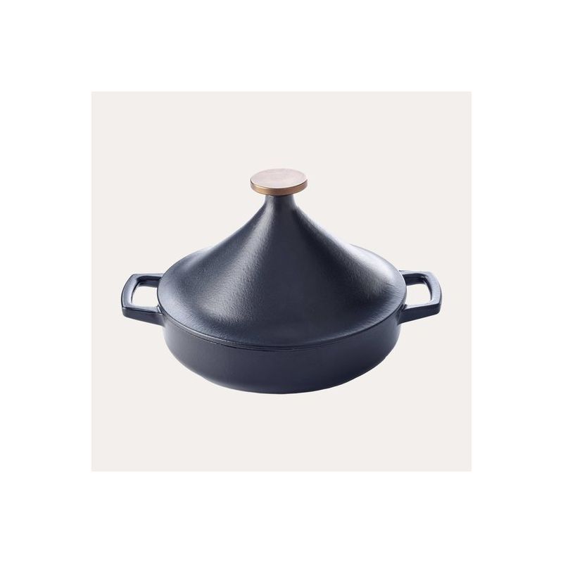 Alva Nori 11-Inch Black Enameled Cast Iron Tagine Pot