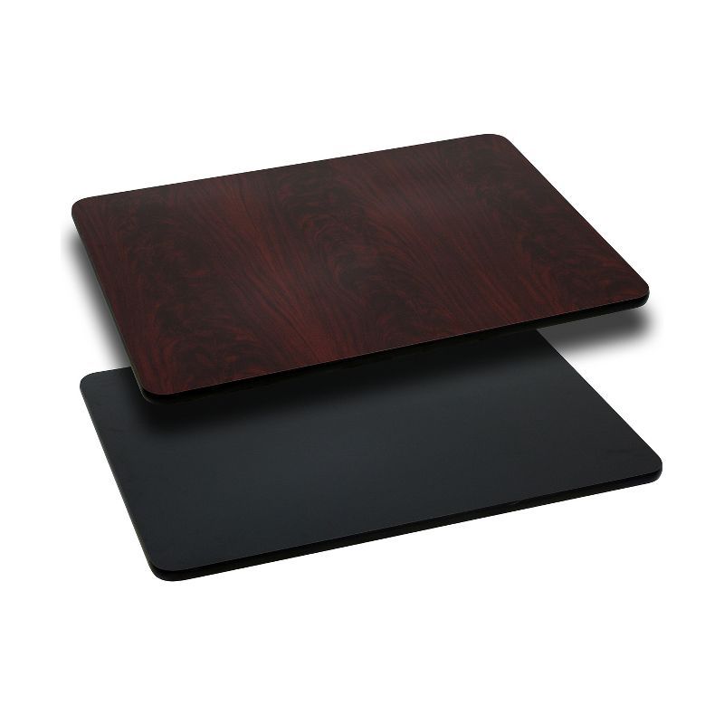 Reversible Black/Mahogany Laminate 30'' x 42'' Commercial Table Top