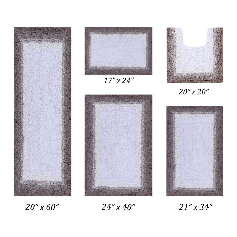 Beige and Gray Cotton Tufted 5-Piece Bath Rug Set
