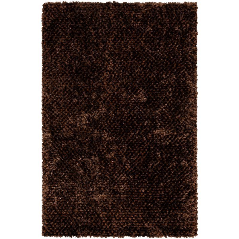 Saint Tropez Chocolate Shag Rug 5' x 8' Cotton Synthetic