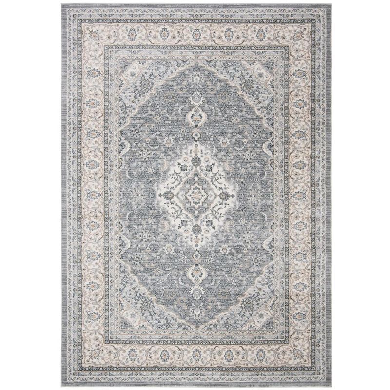 Elegant Isabella 4' x 6' Gray Synthetic Hand-Knotted Area Rug