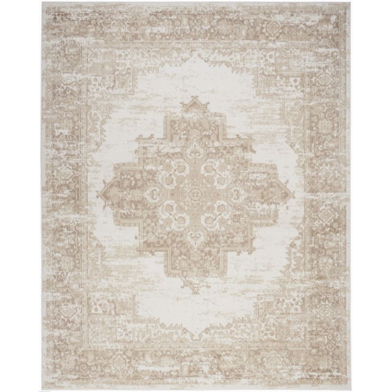 Ivory Beige 5'3" x 7'3" Vintage Medallion Area Rug