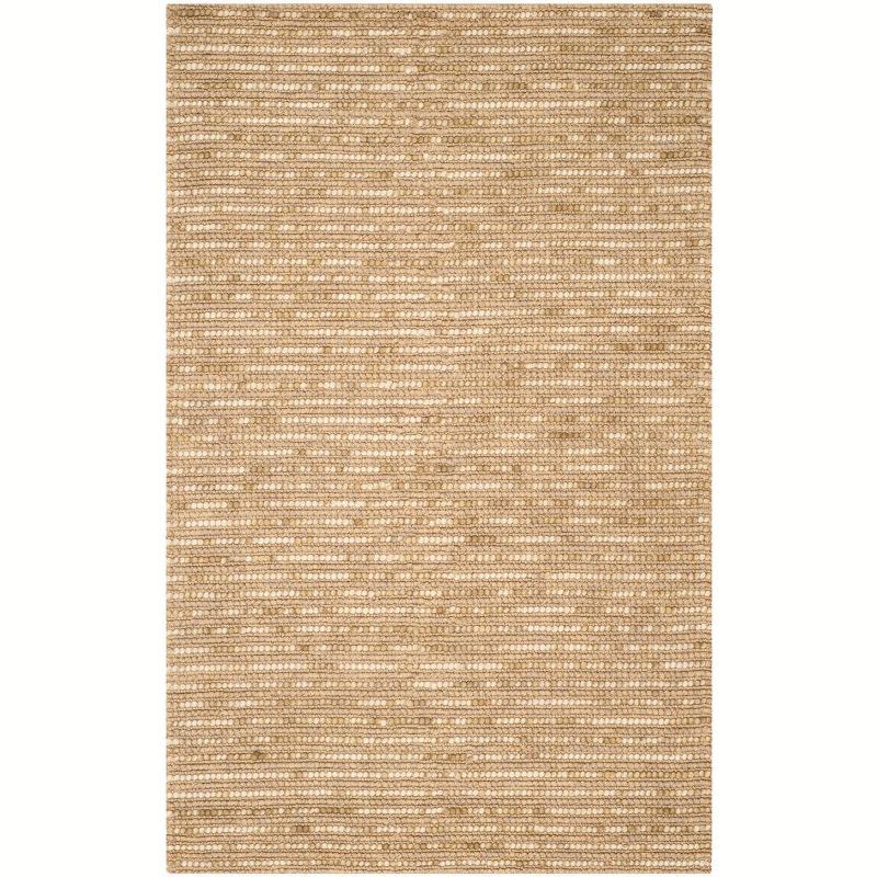 Eco-Chic Beige and Multicolor Hand-Knotted Wool Area Rug