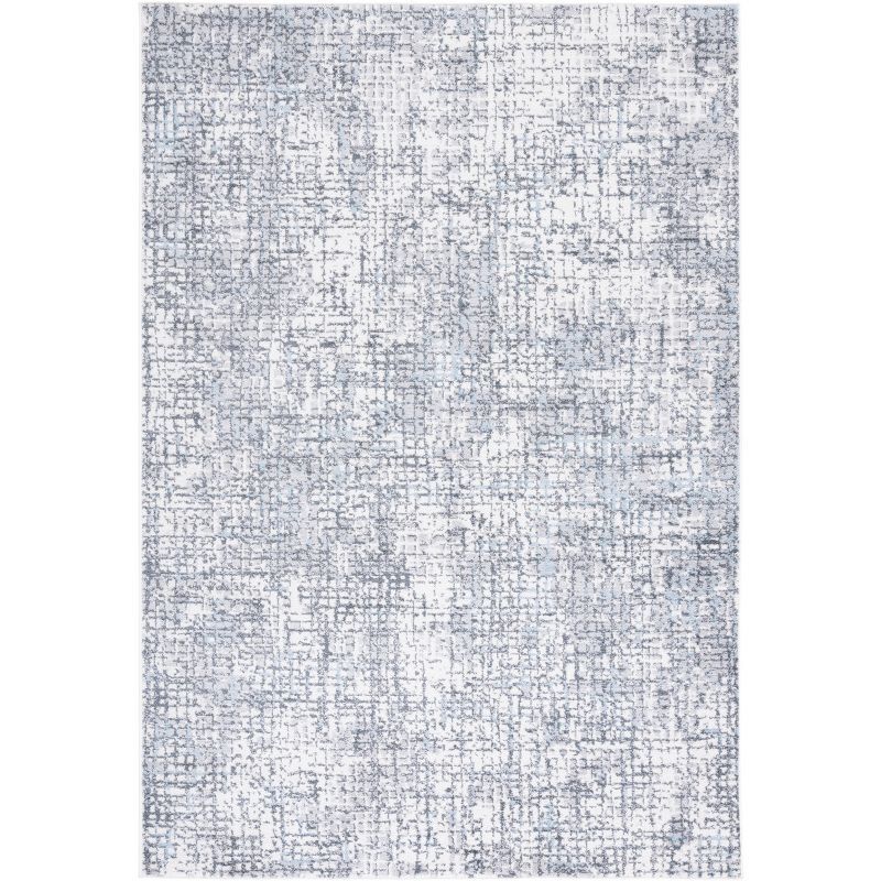 Ivory Abstract Hand-Knotted 8' x 10' Synthetic Rug