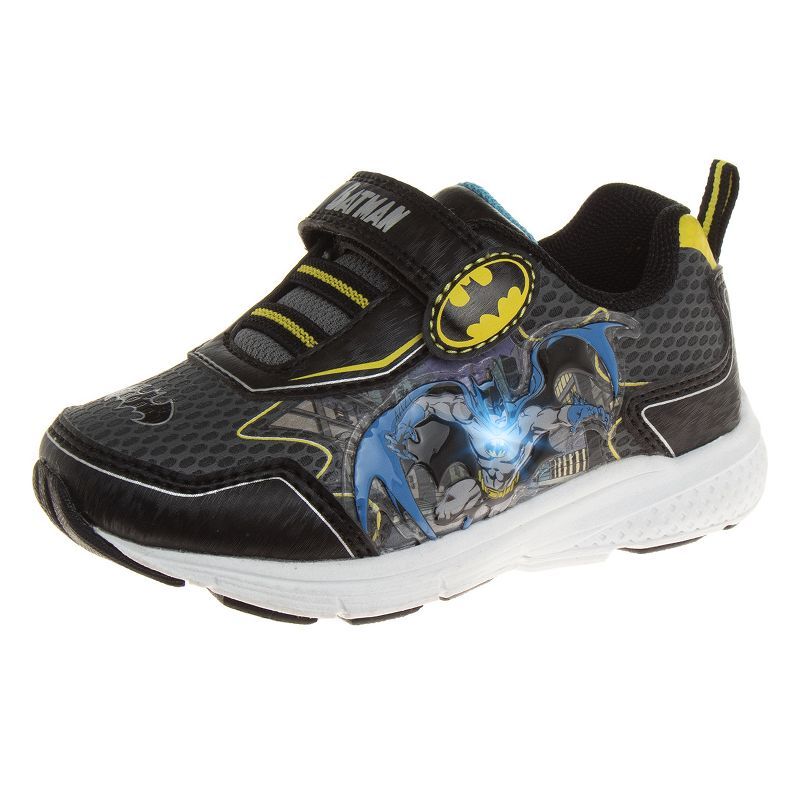 DC Comics Batman Toddler Boys' Black and White Light-Up Sneakers