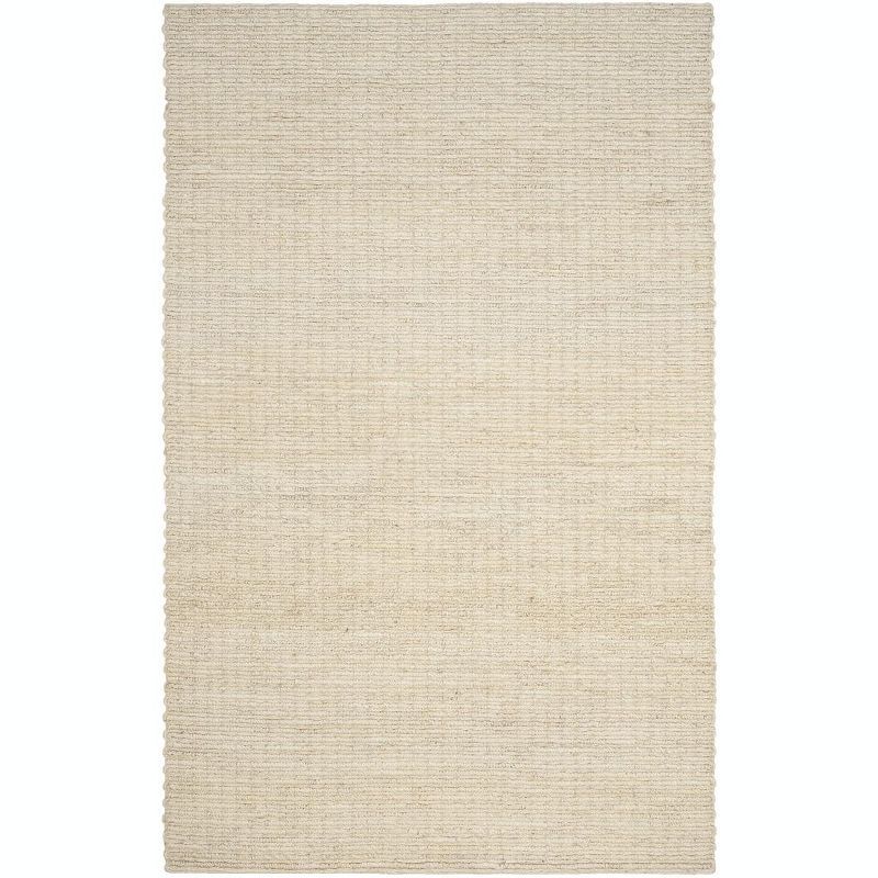 Coastal Charm Ivory Hand-Knotted Jute 5' x 8' Area Rug