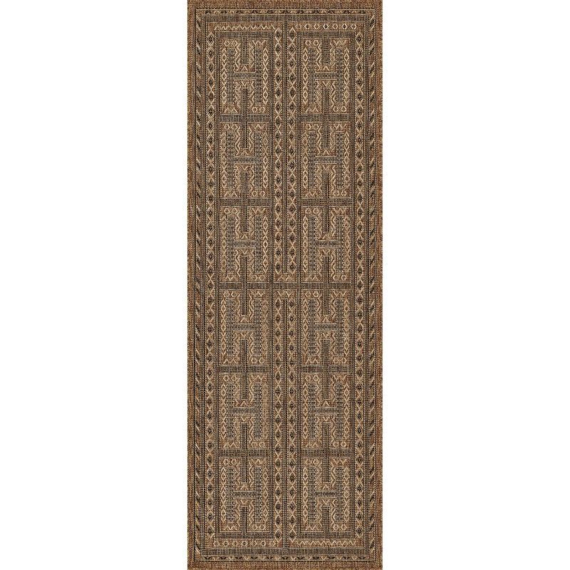 Hampton Blue and Natural Synthetic Indoor/Outdoor Rug Runner