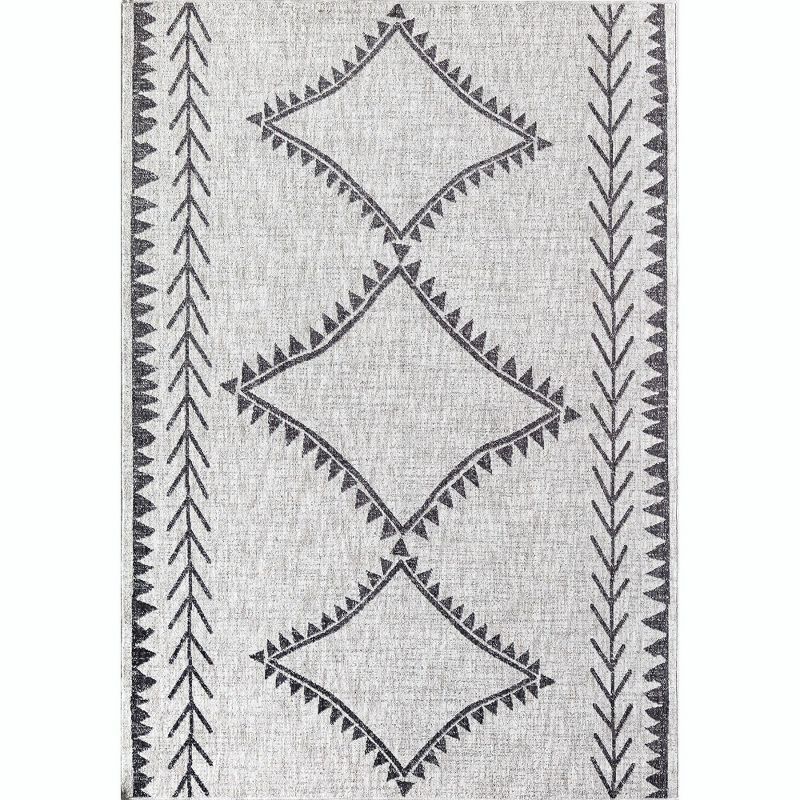 Angelica Gray Abstract Synthetic 5' x 7' Area Rug