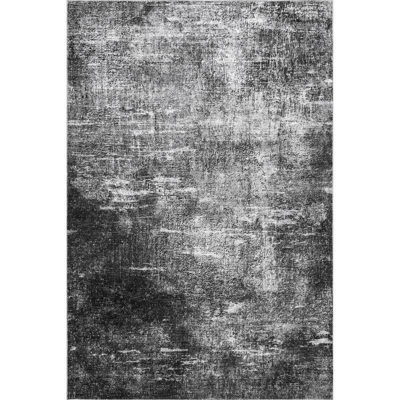 Corinna Charcoal Abstract Machine Washable Area Rug