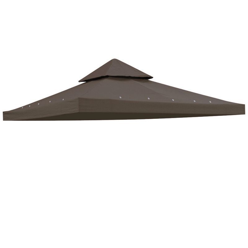 Brown Polyester 10'x10' 2-Tier Gazebo Replacement Canopy