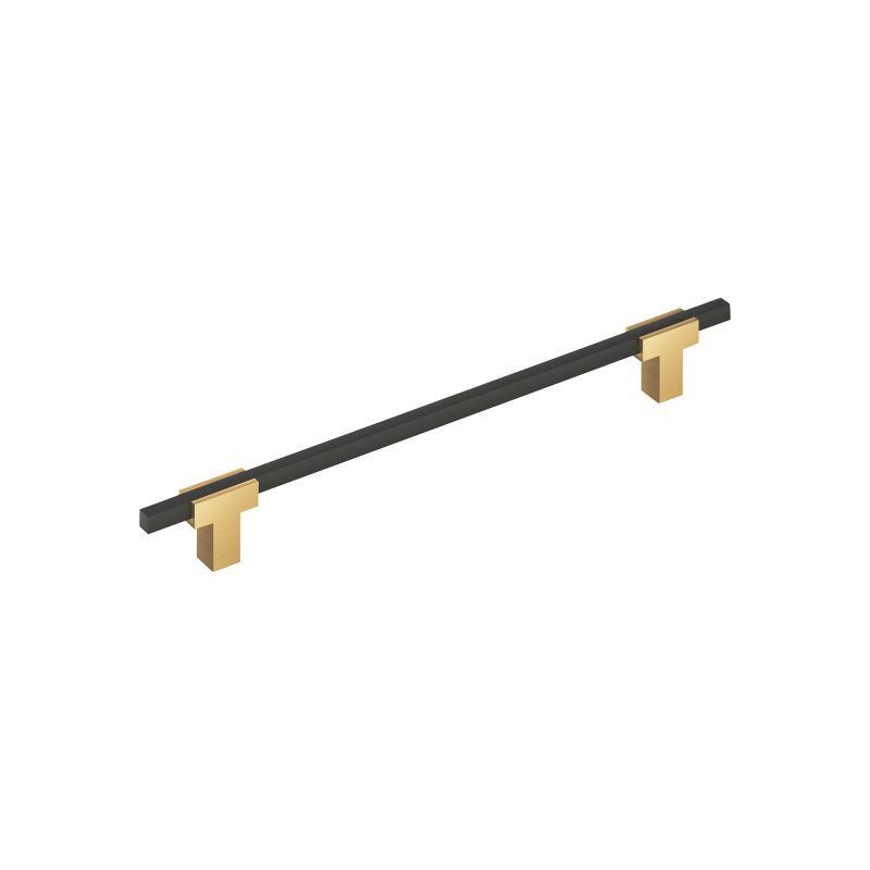 Champagne Bronze and Matte Black Modern Bar Pull