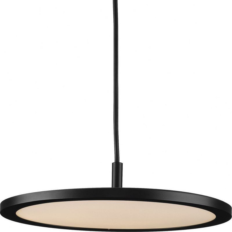 Everlume 11" Matte Black Modern LED Pendant with Edge-Lit Diffuser
