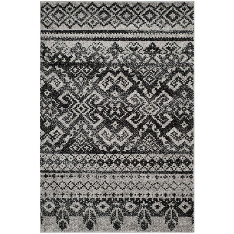 Adirondack Silver and Black 6' x 9' Geometric Area Rug