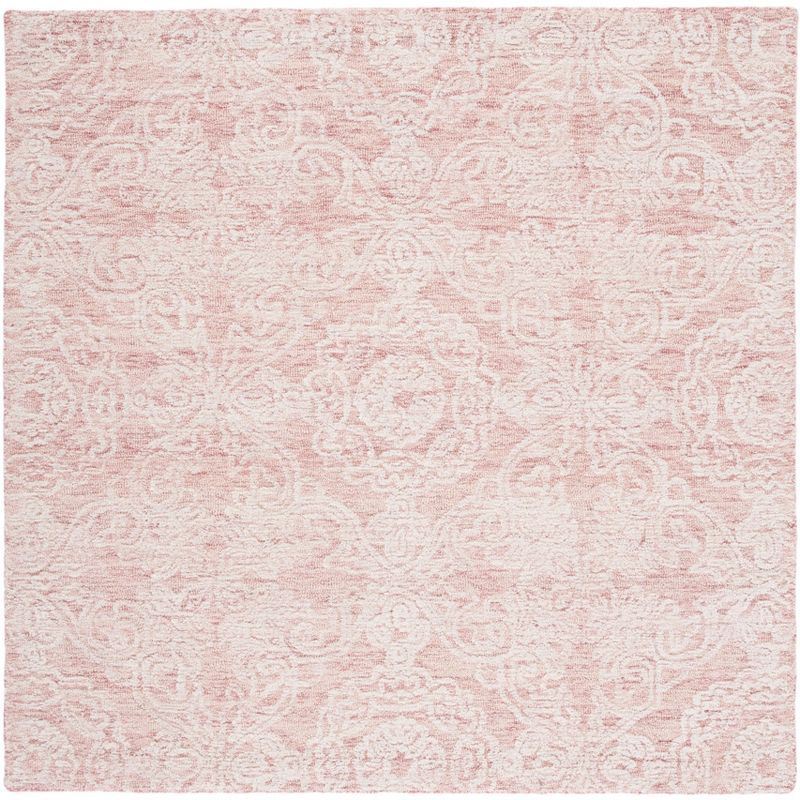 Ivory Elegance 6' Square Hand-Tufted Wool Area Rug