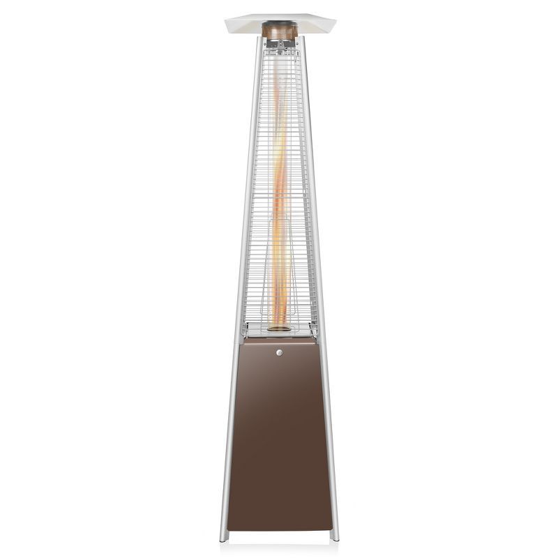 Casafield Mocha Pyramid Patio Heater with Dancing Flame and Wheels