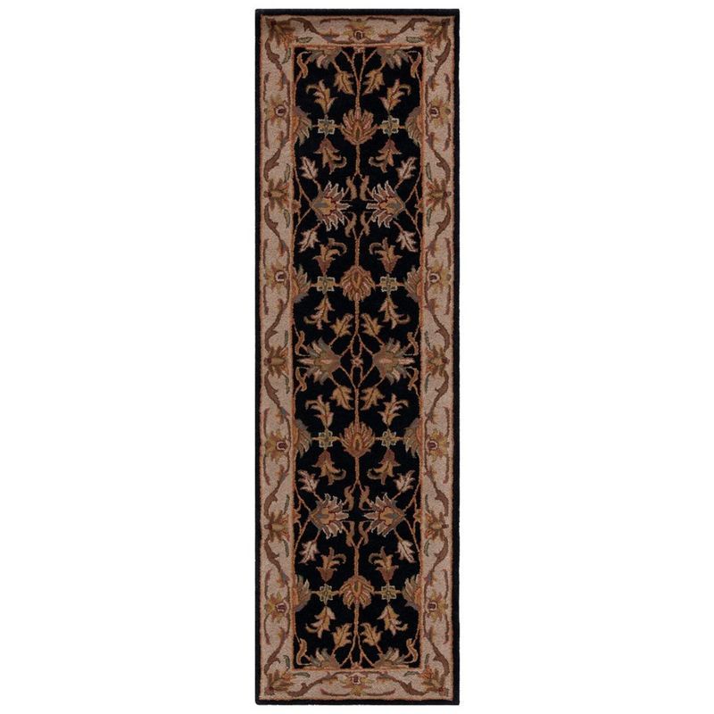 Hand-Tufted Black and Beige Wool Runner Rug, 2'3" x 10'