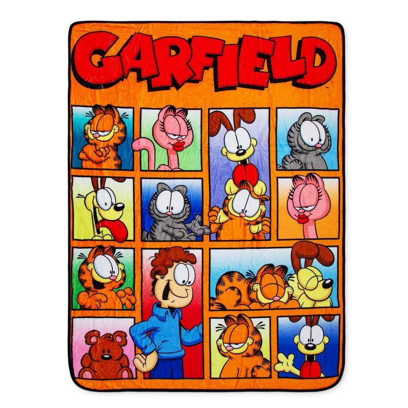 Garfield and Friends Colorful Fleece Throw Blanket 45 x 60 Inches