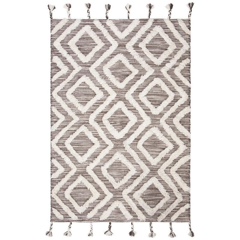 Kenya Hand-Knotted Brown and Ivory Wool Area Rug