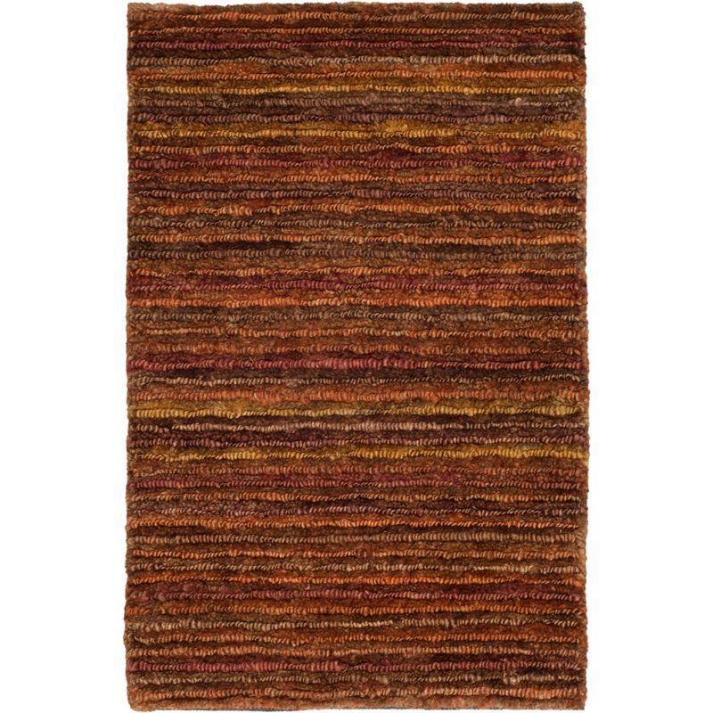 Hand-Knotted Red Wool Rectangular Area Rug