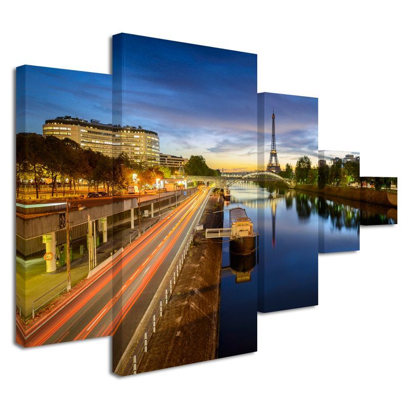 Blue Hour in Paris Multi-Panel Canvas Art Set