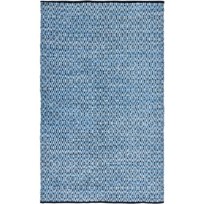 Montauk 5' x 8' Black and Green Handwoven Cotton Rug