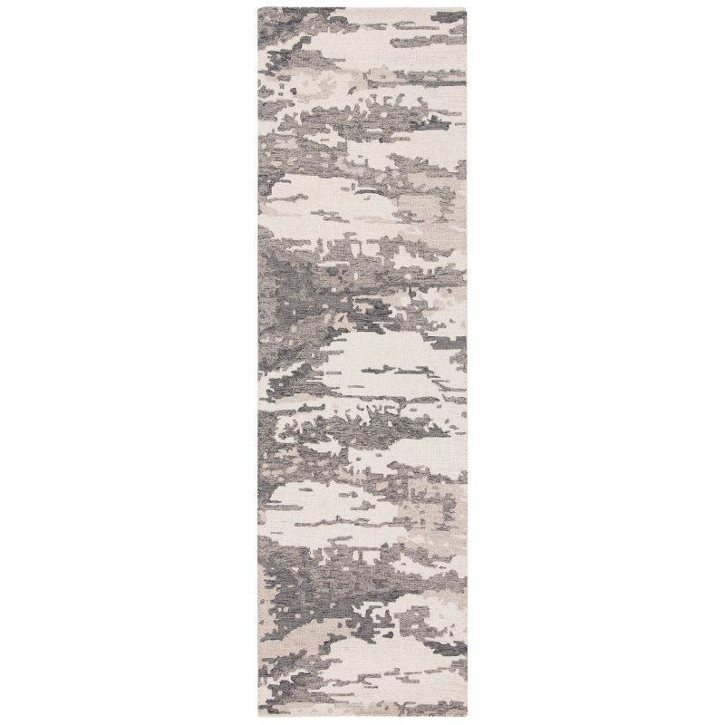 Charcoal & Ivory Abstract Hand-Tufted Wool Rug