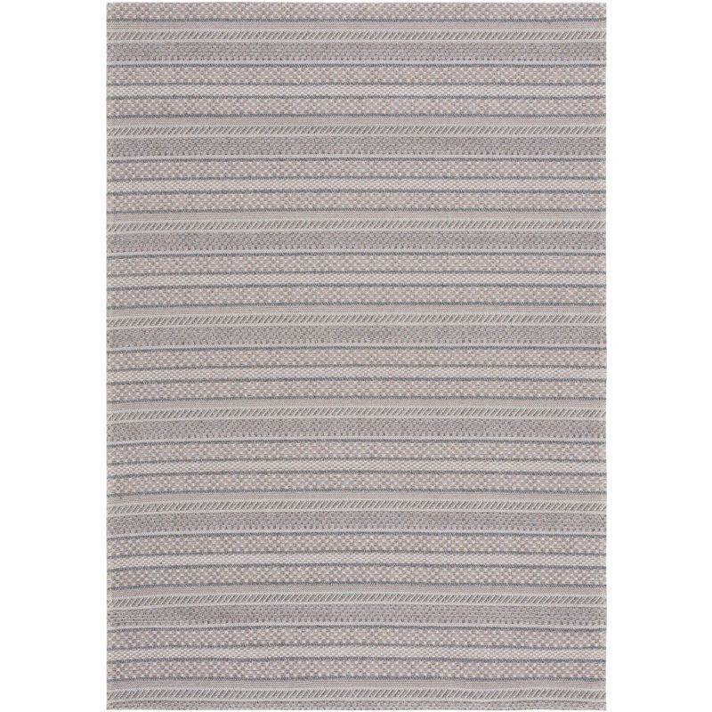 Gray and Taupe Hand-Knotted Wool Rectangular Area Rug