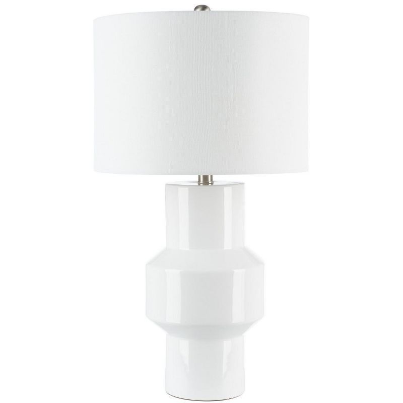 Javert 20.5" White Ceramic Geometric Table Lamp