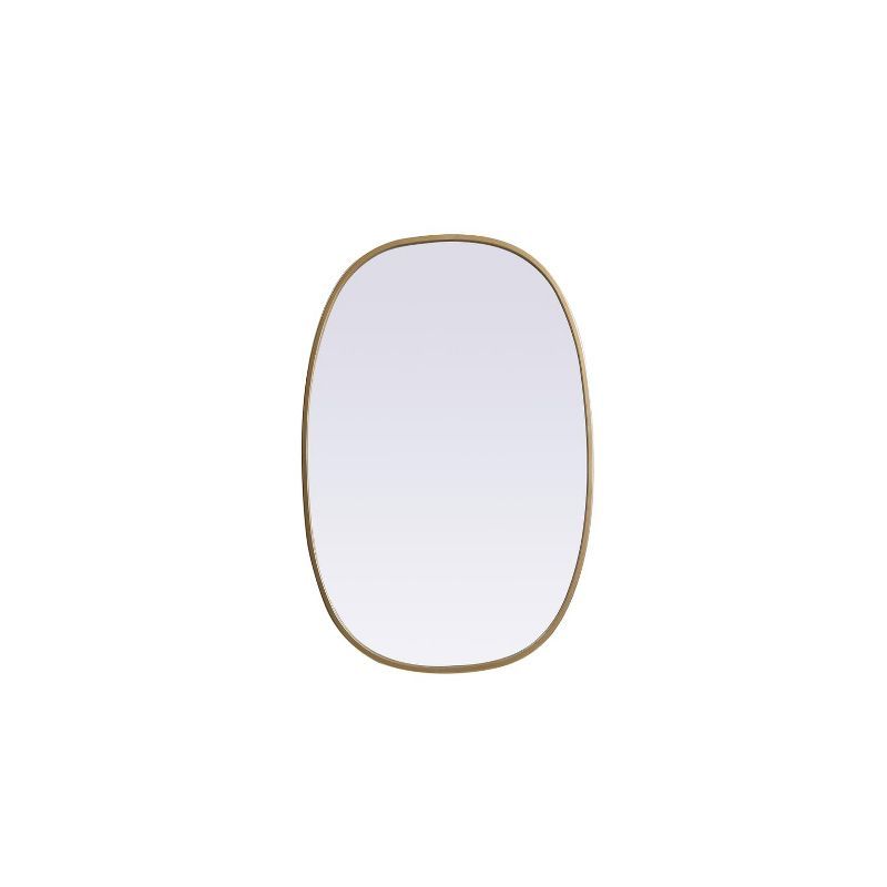 Brass Oval Full Length Metal Frame Bathroom Mirror