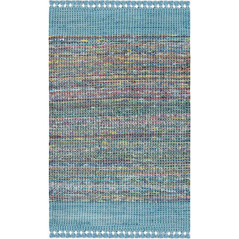 Coastal Breeze Montauk 5' x 8' Hand-Woven Cotton Area Rug in Blue/Multi