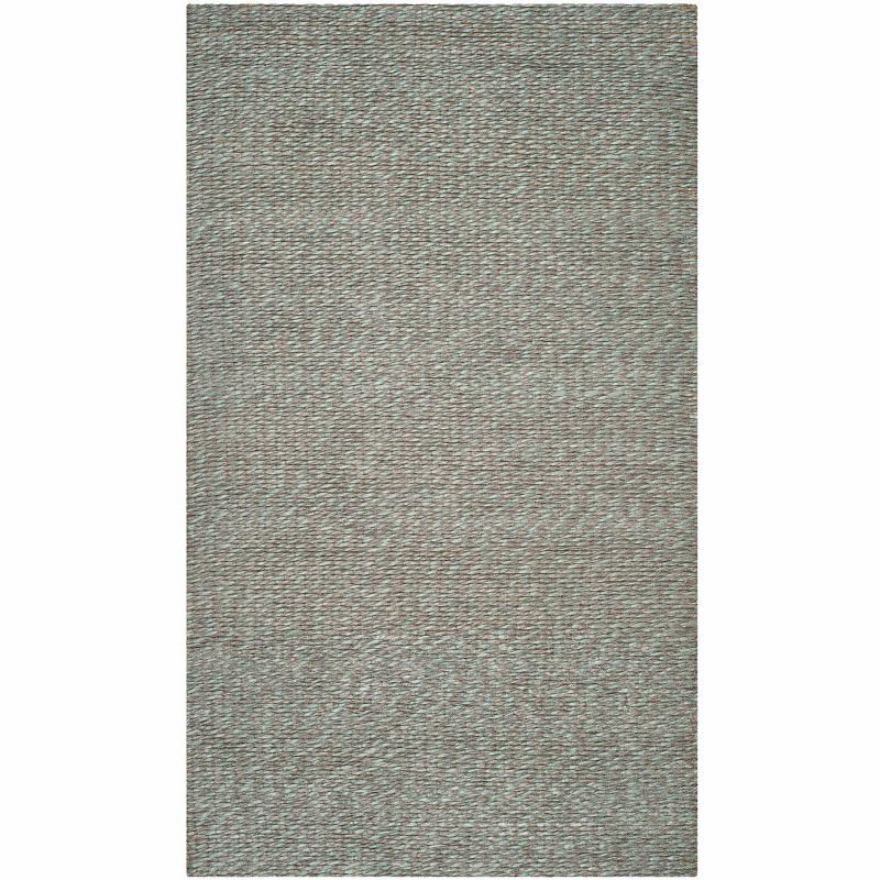Teal Hand-Knotted Jute Rectangular Area Rug, 4' x 6'