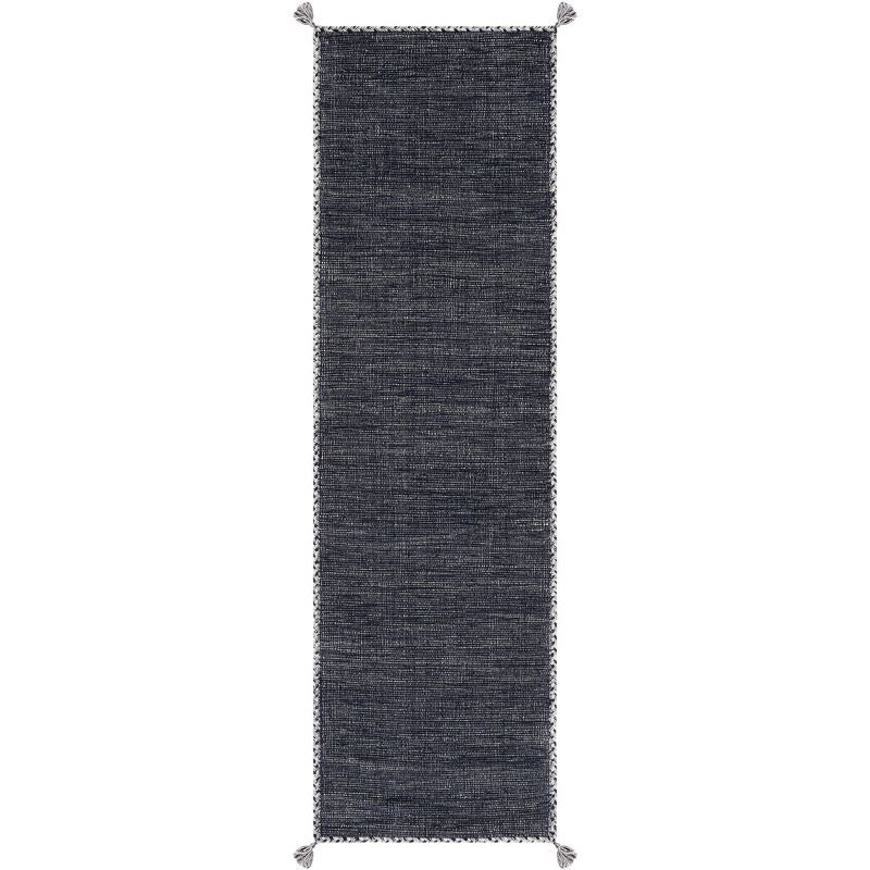 Coastal Gray Cotton Handwoven Flatweave 2'3" x 8' Runner Rug