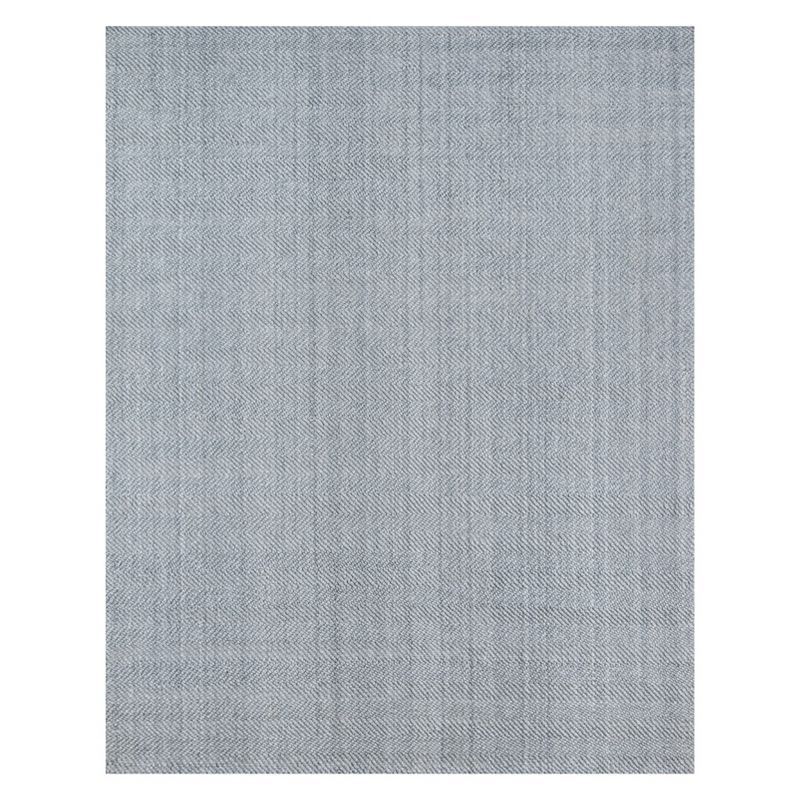 Gray Handwoven Wool and Synthetic Herringbone Area Rug