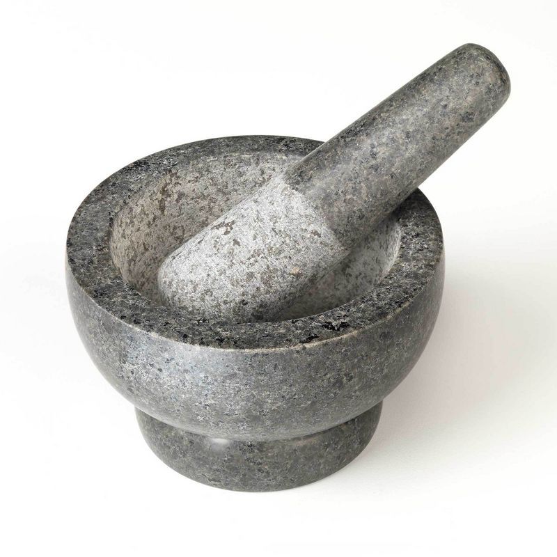 Gray Granite 6.25" Molcajete Mortar and Pestle Set