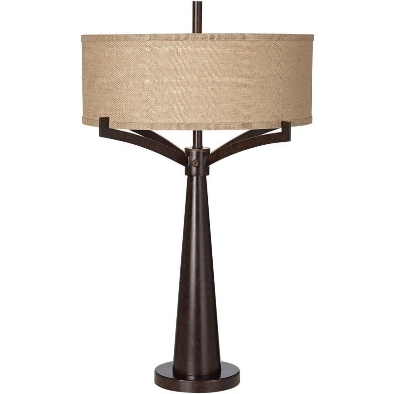 Tremont Bronze Iron Table Lamp with Burlap Shade