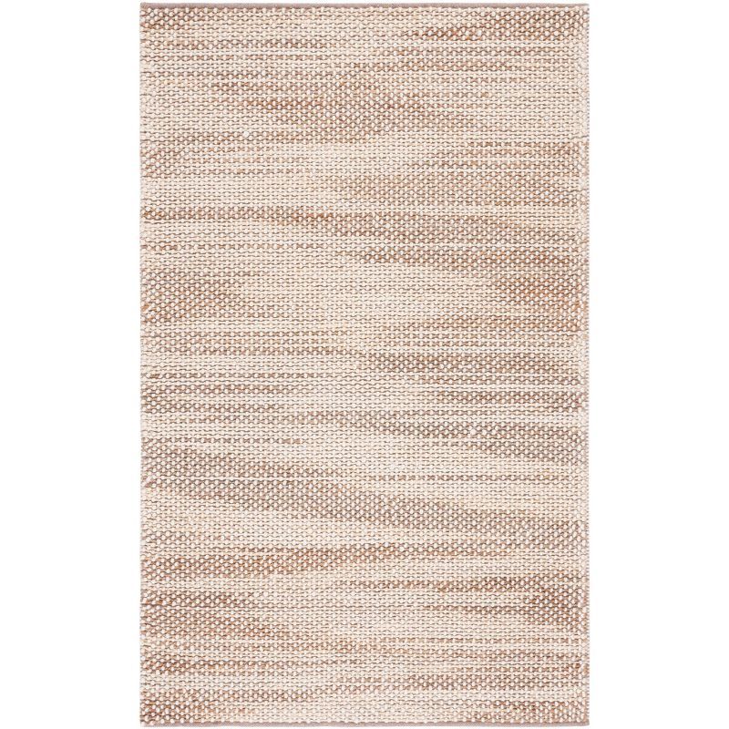 Artisan Woven Natural Beige Wool 8' x 10' Rectangular Rug