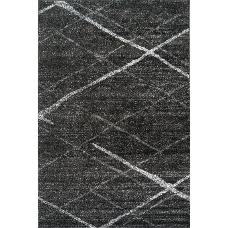 Thigpen Oval Dark Grey Synthetic 25" Spot-Resistant Rug