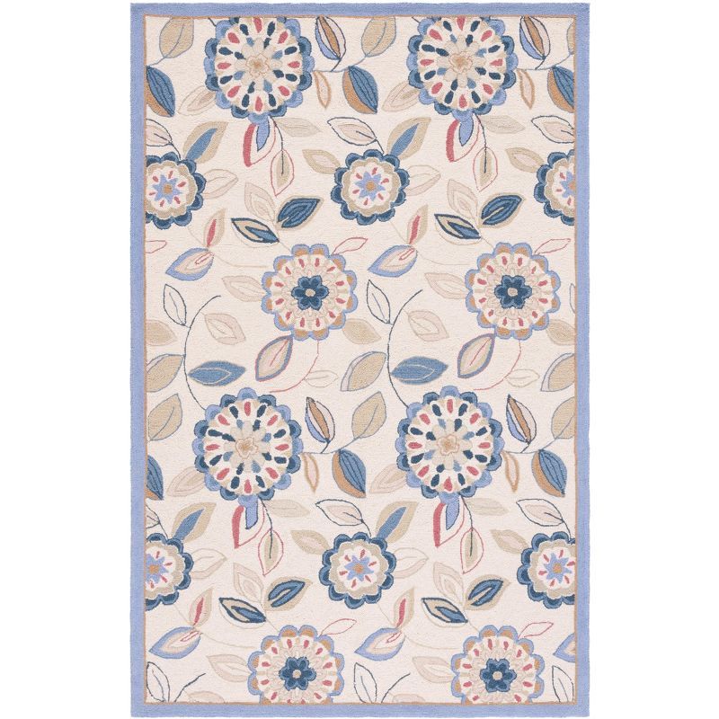 Ivory Elegance Hand-Knotted Wool Rectangular Area Rug