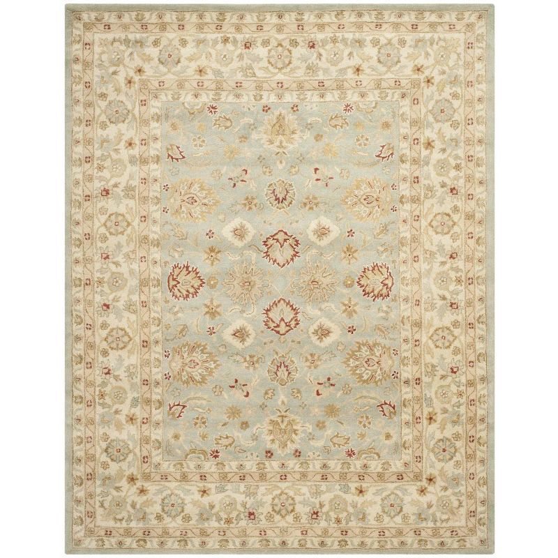 Heirloom Grey Blue & Beige Hand-Tufted Wool Rectangular Rug