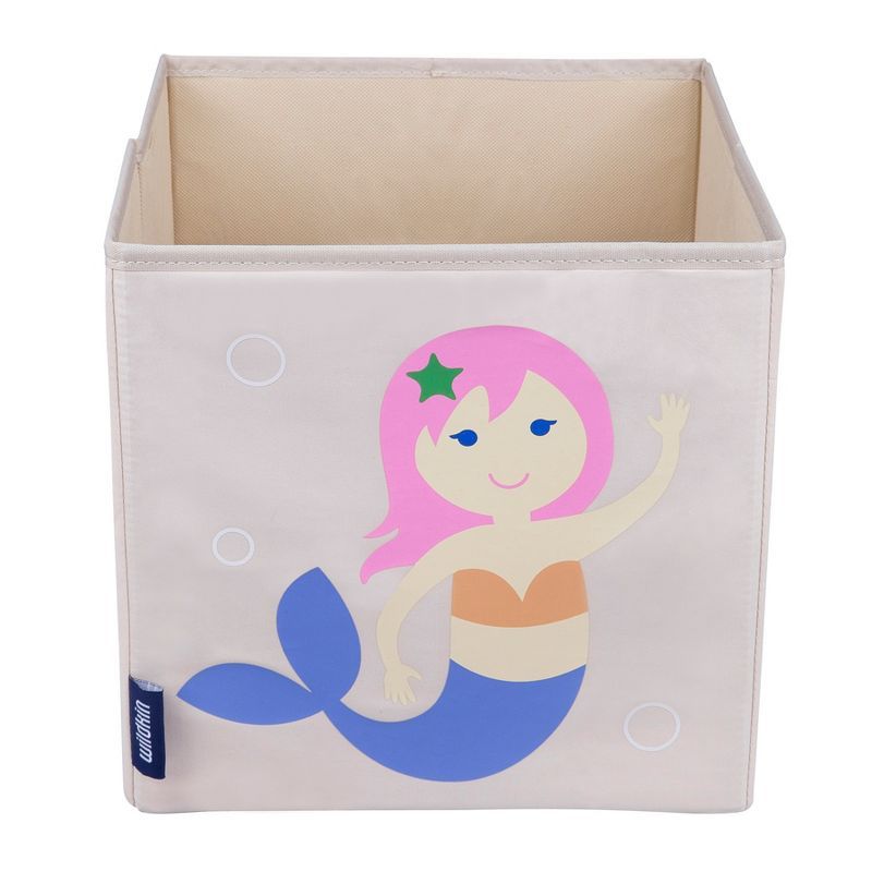 Mermaid Print Pink Fabric Kids Storage Cube