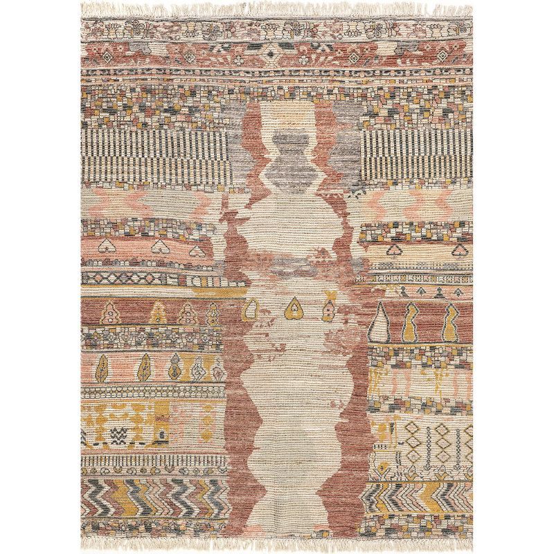 Multicolor Handmade Synthetic 4' x 6' Reversible Area Rug