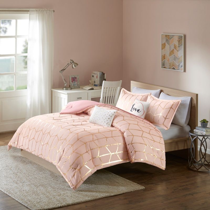 Arielle Metallic Printed Comforter Set