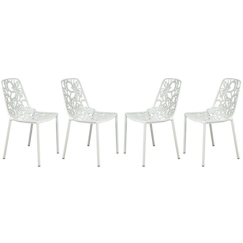 Elegant Modern Devon Aluminum White Side Chair with Cut-Out Design